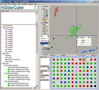 KlusterCaller genotyping results