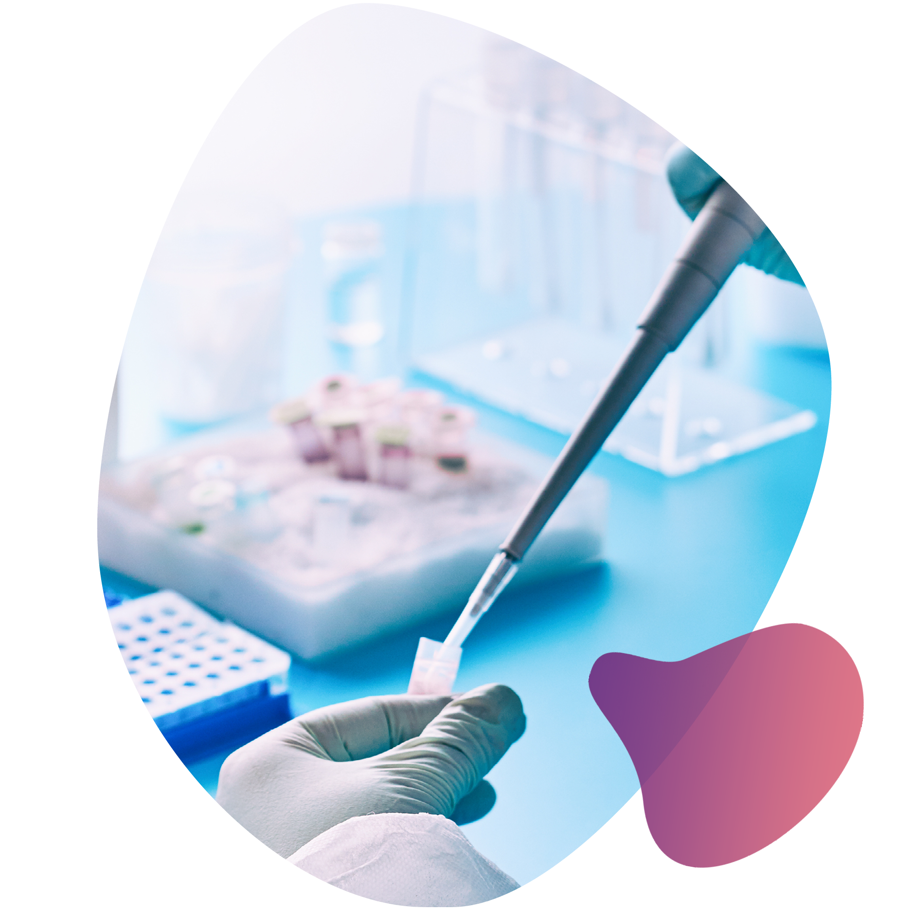 scientist pipetting liquid into a tube